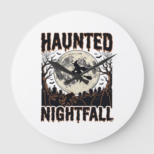 Spoken Nachthemd Vintage Gravure Halloween Ontwerp Grote Klok (Voorkant)