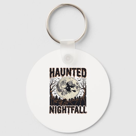 Spoken Nachthemd Vintage Gravure Halloween Ontwerp Sleutelhanger (Voorkant)