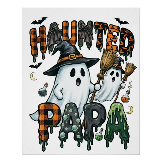 Spoken Papa Halloween-spookontwerp Perfect Poster (Voorkant)