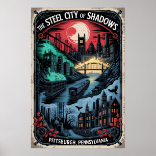 Spoken Pittsburgh, PA Staalstad van Schaduwen Poster