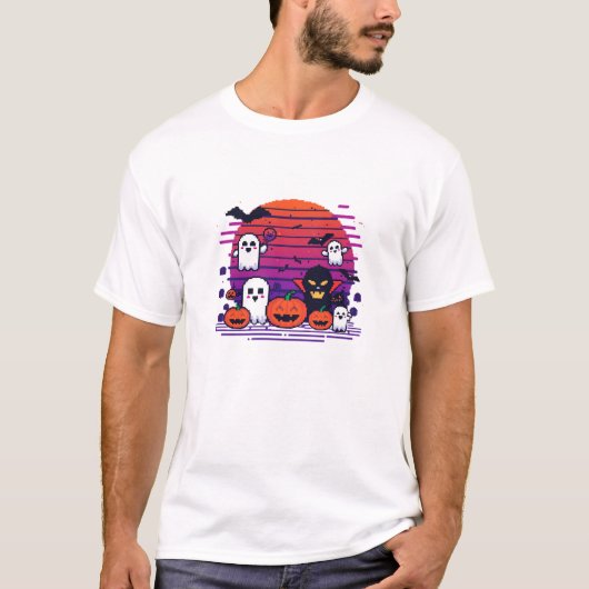 Spoken Pixel – 8-bit Halloween T-shirt (Voorkant)