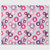 Spoken Roze Paarse Cirkel Halloween Cadeaupapier (Vlak)