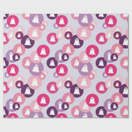 Spoken Roze Paarse Cirkel Halloween Cadeaupapier