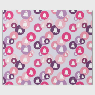 Spoken Roze Paarse Cirkel Halloween Cadeaupapier