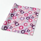 Spoken Roze Paarse Cirkel Halloween Cadeaupapier (Uitgerold)