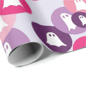 Spoken Roze Paarse Cirkel Halloween Cadeaupapier (Rol Hoek)