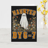 Spoken Six Seven 6 7 Meme 67 Skelet Hand Hallow Kaart (Gele Bloem)