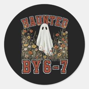 Spoken Six Seven 6 7 Meme 67 Skelet Hand Hallow Ronde Sticker
