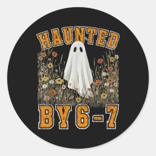 Spoken Six Seven 6 7 Meme 67 Skelet Hand Hallow Ronde Sticker