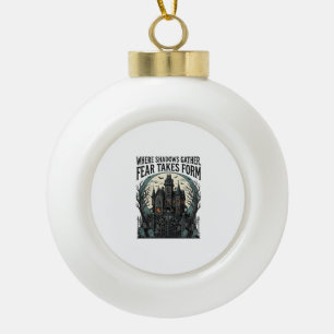 Spoken T-shirt Over Geest Huis Vintage Gotische Ke Keramische Bal Ornament