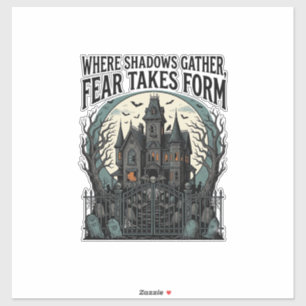 Spoken T-shirt Over Geest Huis Vintage Gotische Ke Sticker