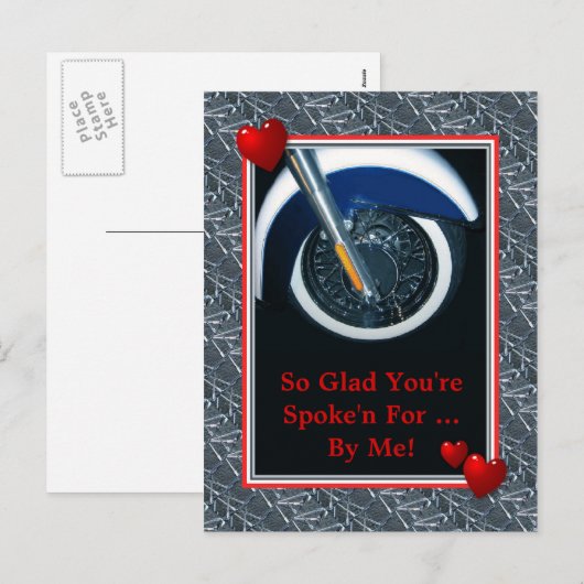 Spoken voor motorrijtuigenkaart feestdagenkaart (Voorkant / Achterkant)