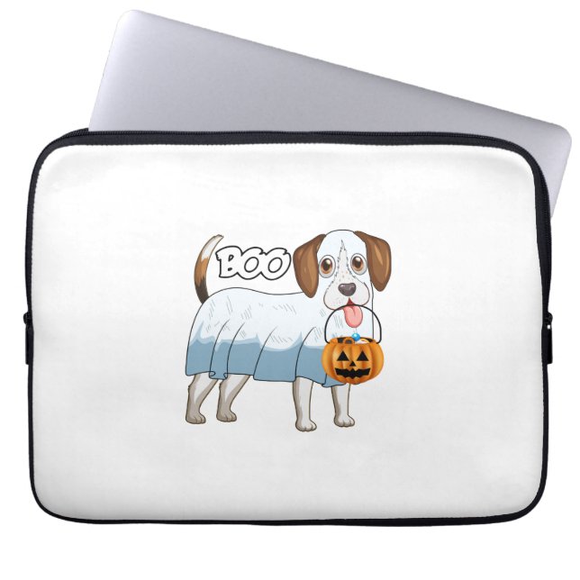 Spokenbeagle Halloween-hond Laptop Sleeve (Voorkant)