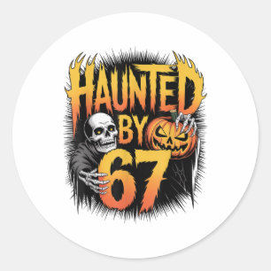 Spokende 67 Meme Zes Zeven 6-7 Grappige Internetgr Ronde Sticker