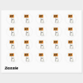 Spokende 67 Meme Zes Zeven 6-7 Grappige Internetgr Ronde Sticker (Vel)