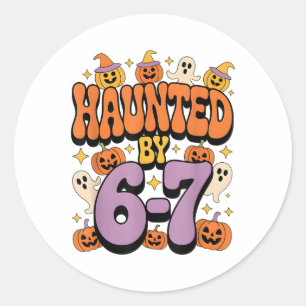 Spokende 67 Meme Zes Zeven 6-7 Grappige Internetgr Ronde Sticker