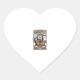 Spokende Begroetings T-shirt Vintage Gravure Hallo Hart Sticker