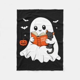 Spokende Boek Zwarte Kat Halloween Kostuum Heren Fleece Deken