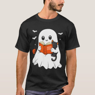 Spokende Boek Zwarte Kat Halloween Kostuum Heren T-shirt