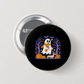 Spokende Dachshund Grappig Spookseizoen Ronde Button 5,7 Cm (Voorkant /achterkant)