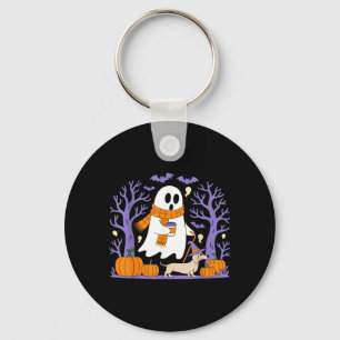 Spokende Dachshund Grappig Spookseizoen Sleutelhanger