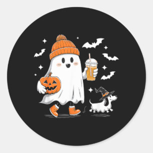 Spokende Dachshund Griezelig Seizoen Halloween Ronde Sticker