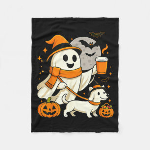 Spokende Dackel Griezelig Seizoen Halloween Fleece Deken