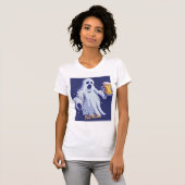 Spokende Happy Hour – Retro Geest Bier Design T-shirt (Voorkant volledig)