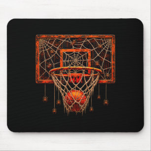 Spokende hoepel basketbal halloween spinnenweb net muismat