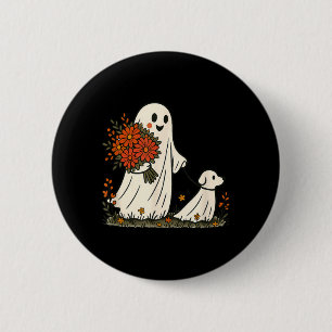 Spokende Hond Griezelig Grappig Halloween Hond Lie Ronde Button 5,7 Cm