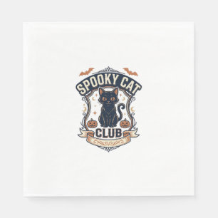 Spokende Kat Club Kat Halloween Spokende Kat Vinta Servet