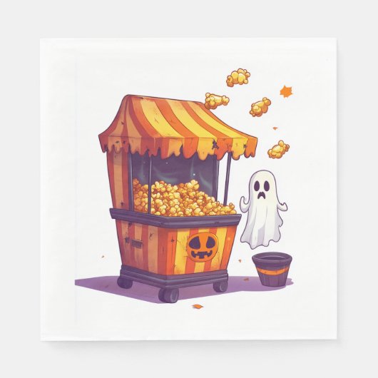 Spokende Popcornkraam Servet (Voorkant)
