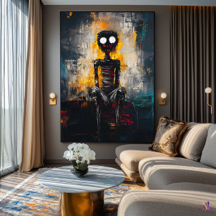 Spokende stilte – Expressieve Abstracte Figuurkuns Poster