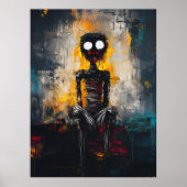 Spokende stilte – Expressieve Abstracte Figuurkuns Poster (Voorkant)
