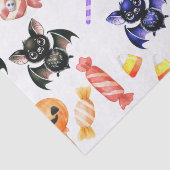 Spokende Vleermuizen & Snoep, Waterverf, Kleurrijk Tissuepapier (Detail)