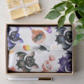 Spokende Vleermuizen & Snoep, Waterverf, Kleurrijk Tissuepapier (Geschenk)