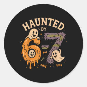 Spokende Zes Zeven 6 7 Meme 67 Skelet Hand Hallow Ronde Sticker