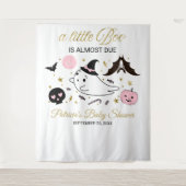 Spokene kleine Boo Halloween baby shower achtergro Wandkleed (Voorkant)