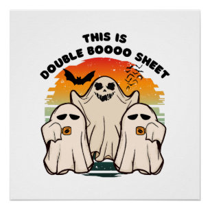 Spokengest Halloween-kostuum Grappige Boe Perfect Poster