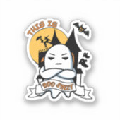 Spokengest Halloween Kostuum Grappige Boo Sticker (Voorkant)