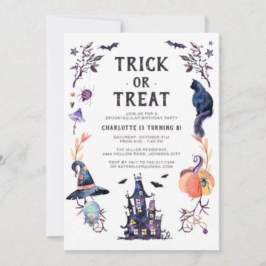 Spokenhouse Halloween Verjaardagsfeestje Kaart (Voorkant)