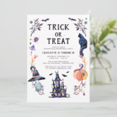 Spokenhouse Halloween Verjaardagsfeestje Kaart (Staand voorkant)