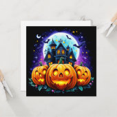 Spokenhuis en Jack O Lanterns Kaart (Voorkant / Achterkant in situ)