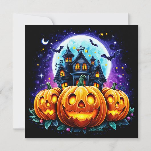 Spokenhuis en Jack O Lanterns Kaart (Voorkant)