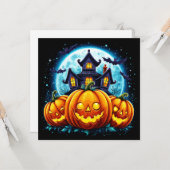 Spokenhuis en Jack O Lanterns Kaart (Voorkant / Achterkant in situ)