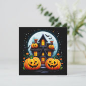 Spokenhuis en Jack O Lanterns Kaart (Staand voorkant)