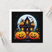 Spokenhuis en Jack O Lanterns Kaart (Voorkant / Achterkant in situ)