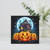 Spokenhuis en Jack O Lanterns Kaart (Staand voorkant)