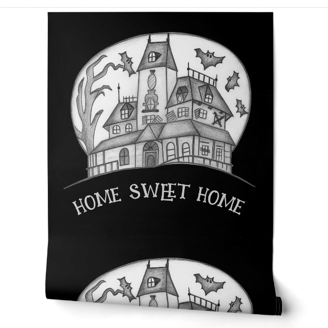 Spokenhuis en Vleermuizen Halloween  Behang (Afrollen)