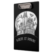 Spokenhuis en Vleermuizen Halloween  Klembord (Links)